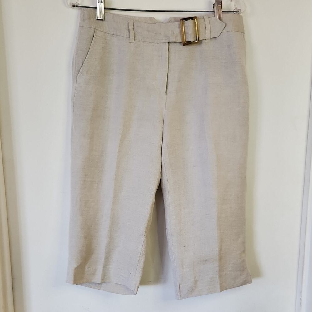 david n Tan Capris with Belt